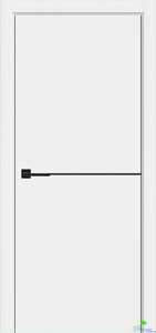 Дверь межкомнатная Flash G1 Белый софт, черный молдинг